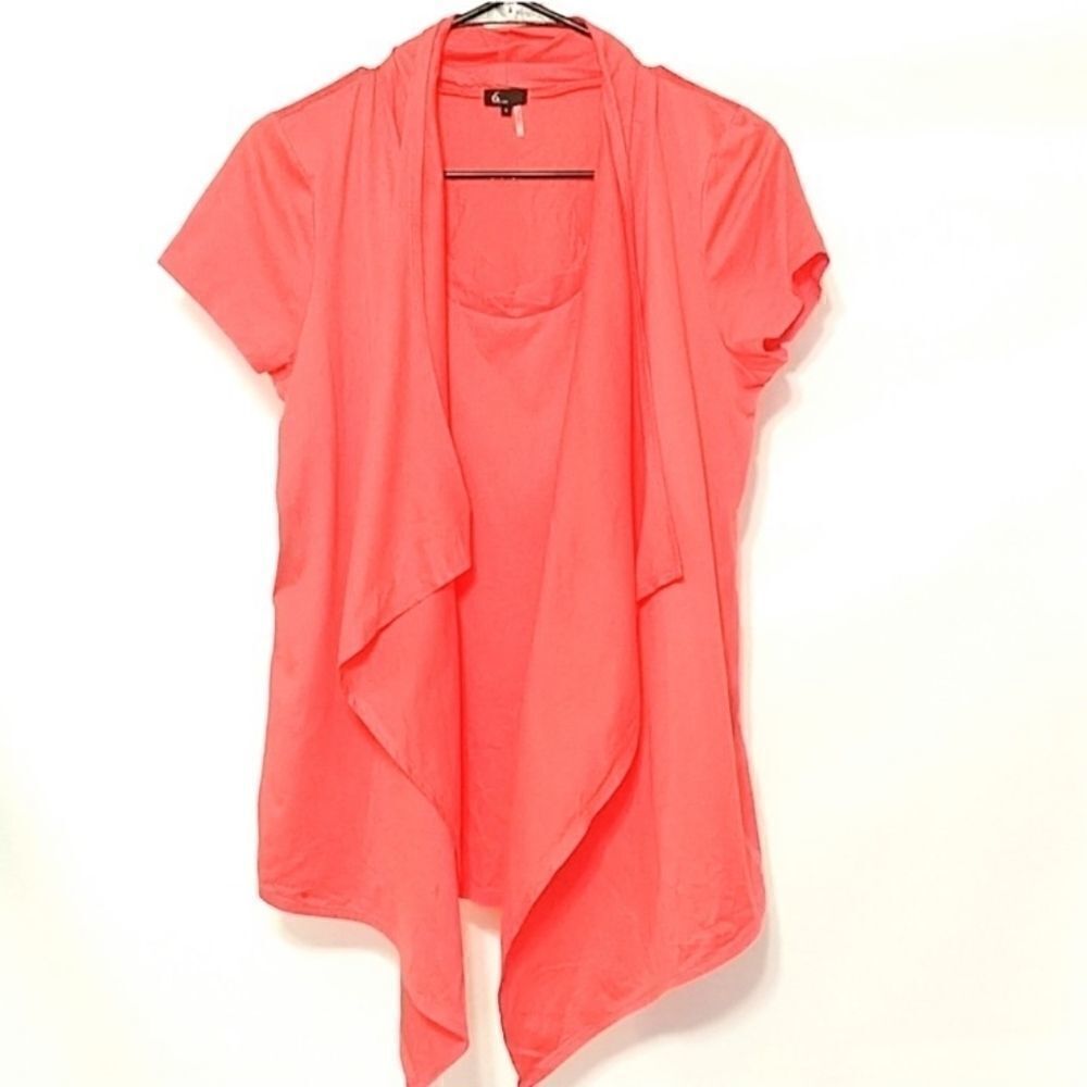 6 by six shirt cardigan attached waterfall